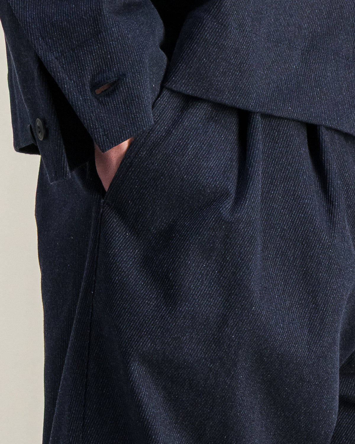 Pantalon Wide Double Pleats marine