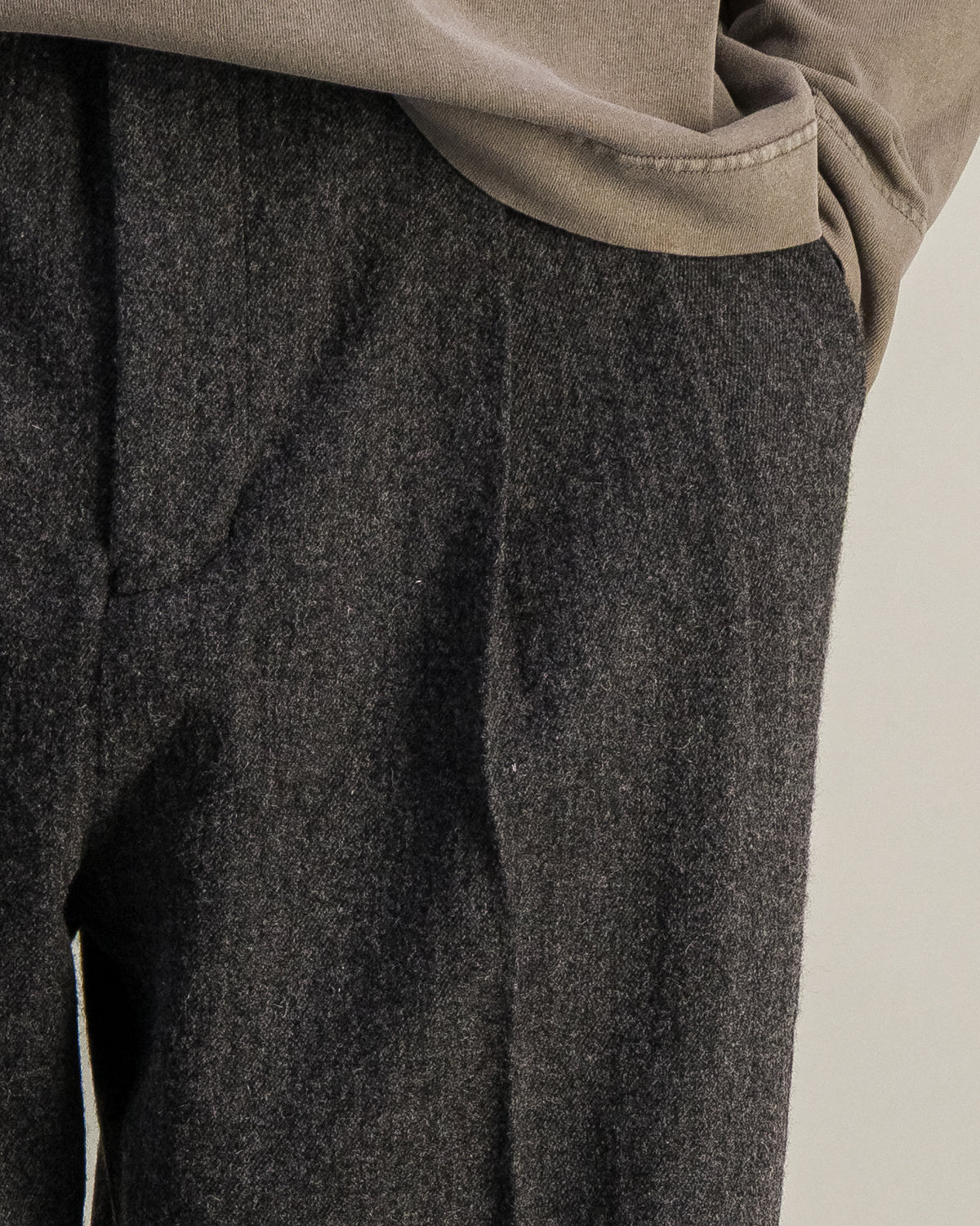 Pantalon Wide Formal Wool gris chiné