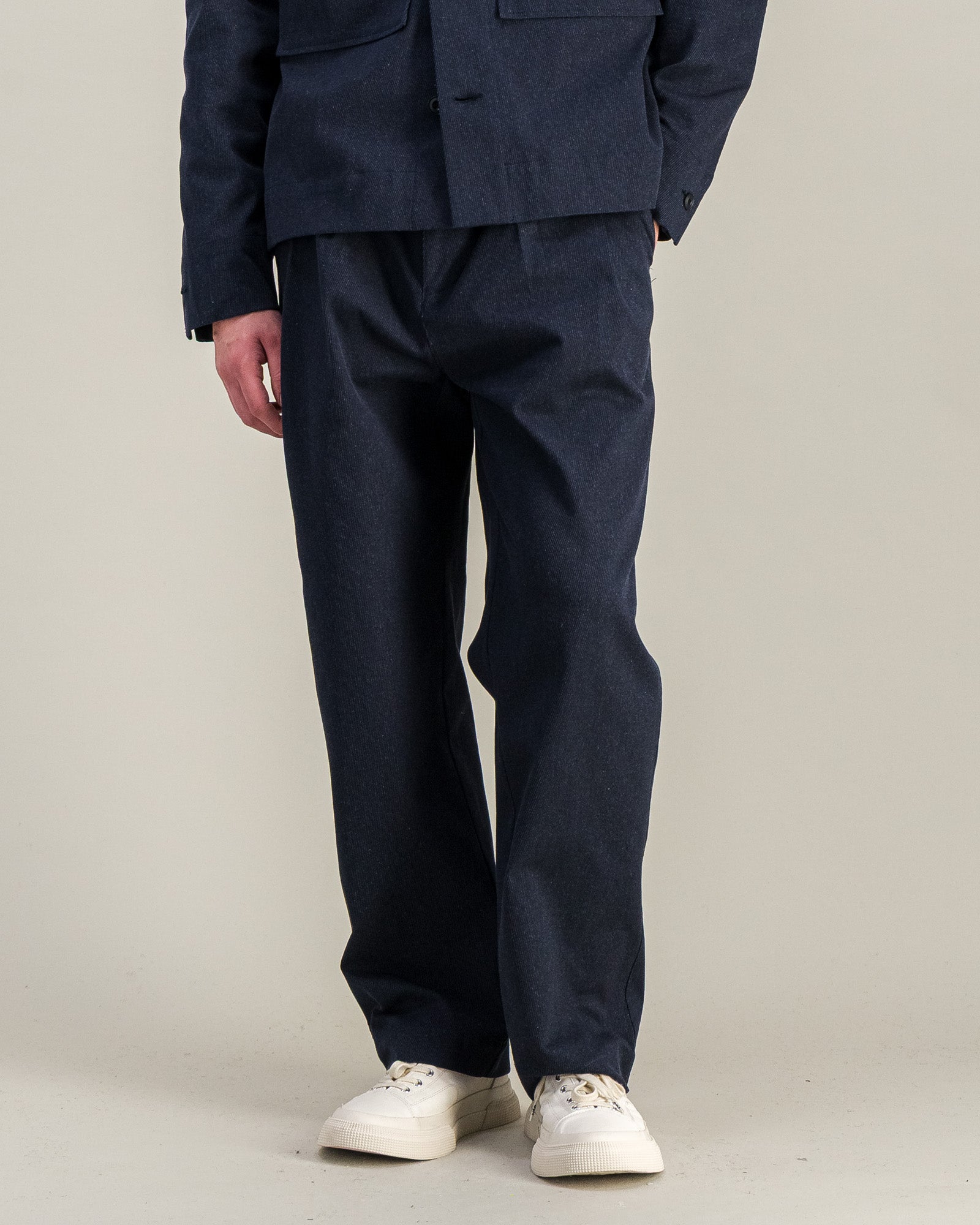 Pantalon Wide Double Pleats marine