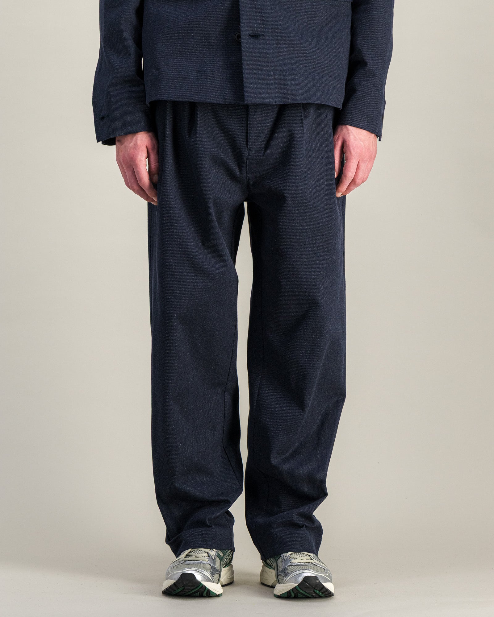 Pantalon Wide Double Pleats marine