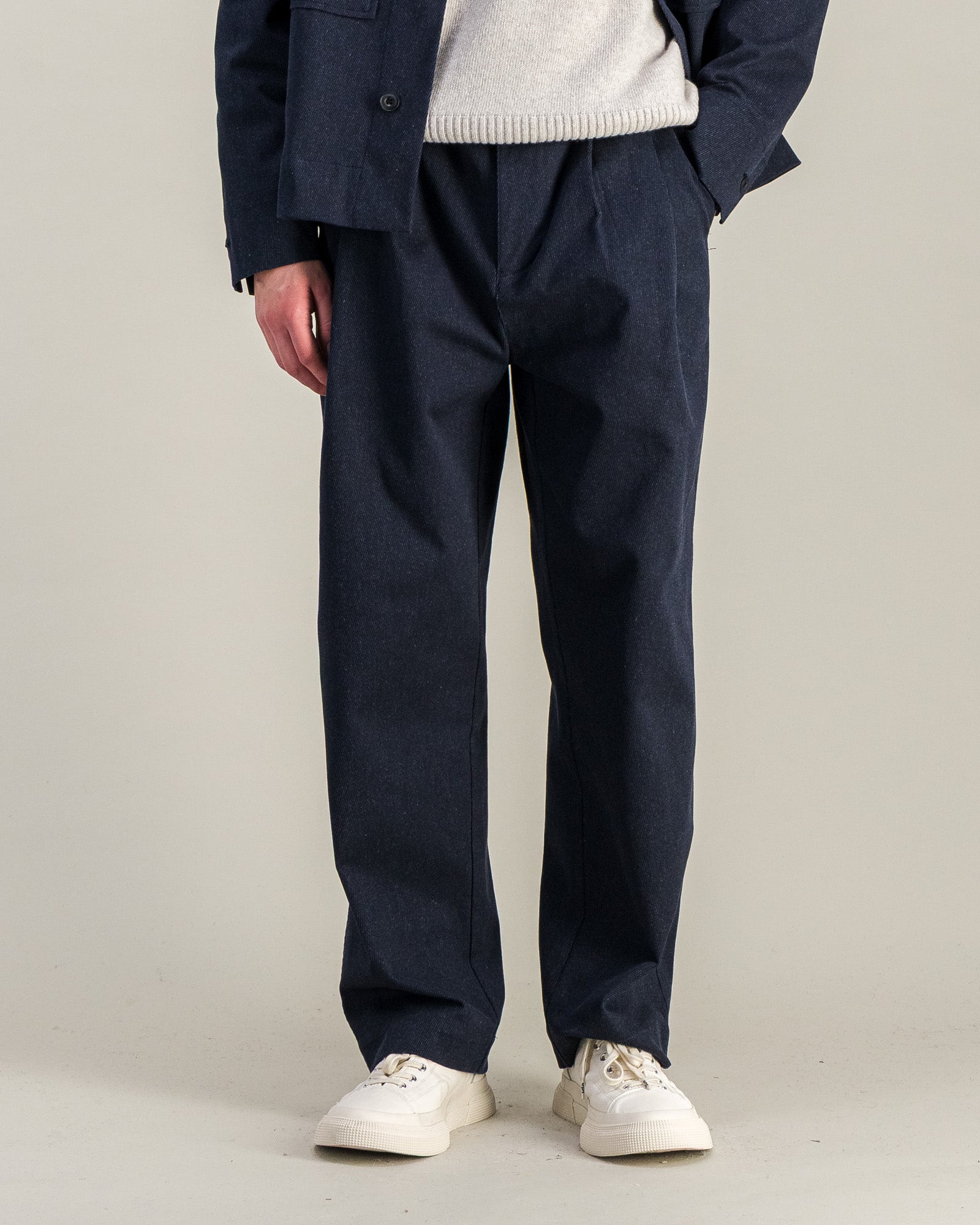Pantalon Wide Double Pleats marine