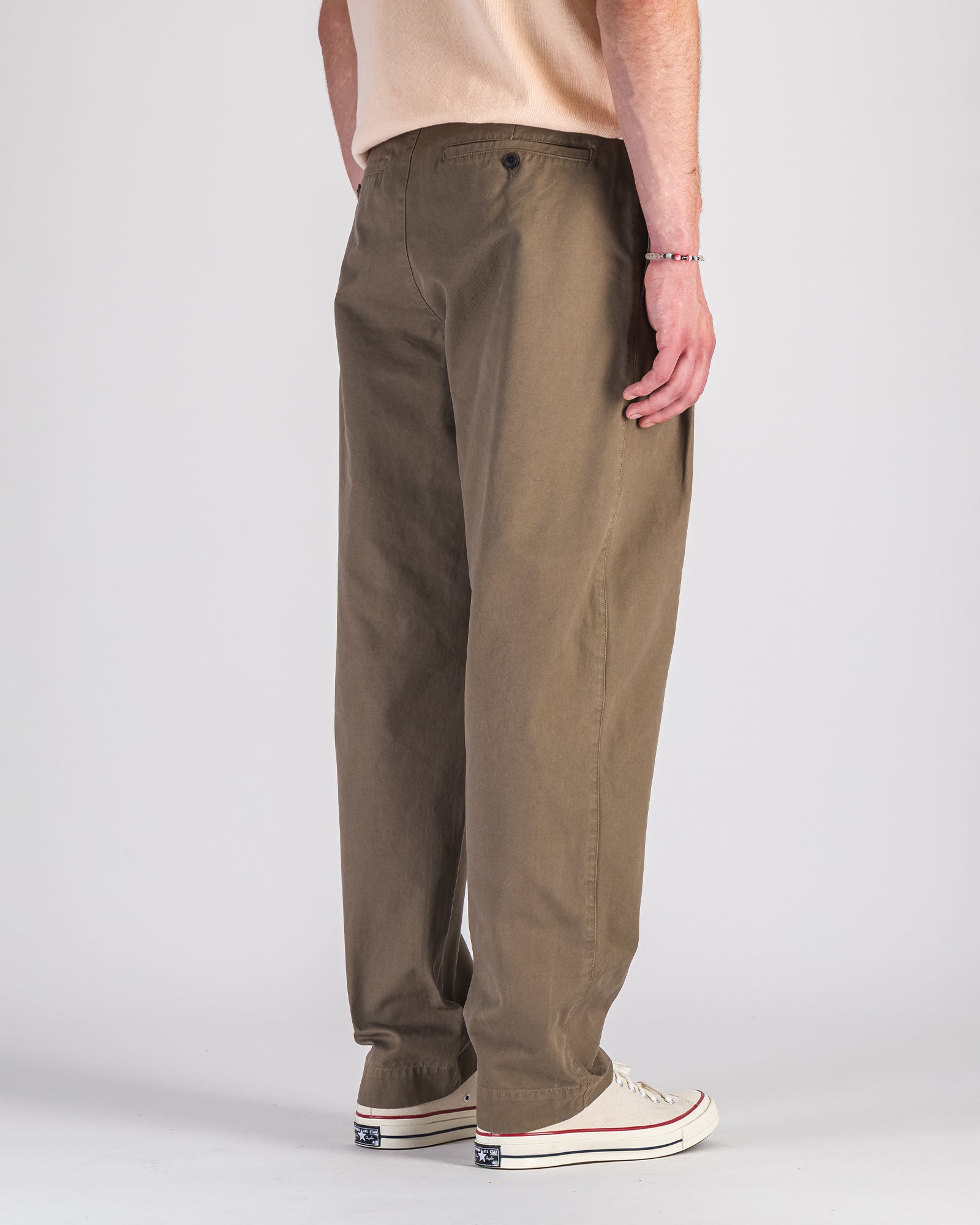 Pantalon Double Pleats Twill moka