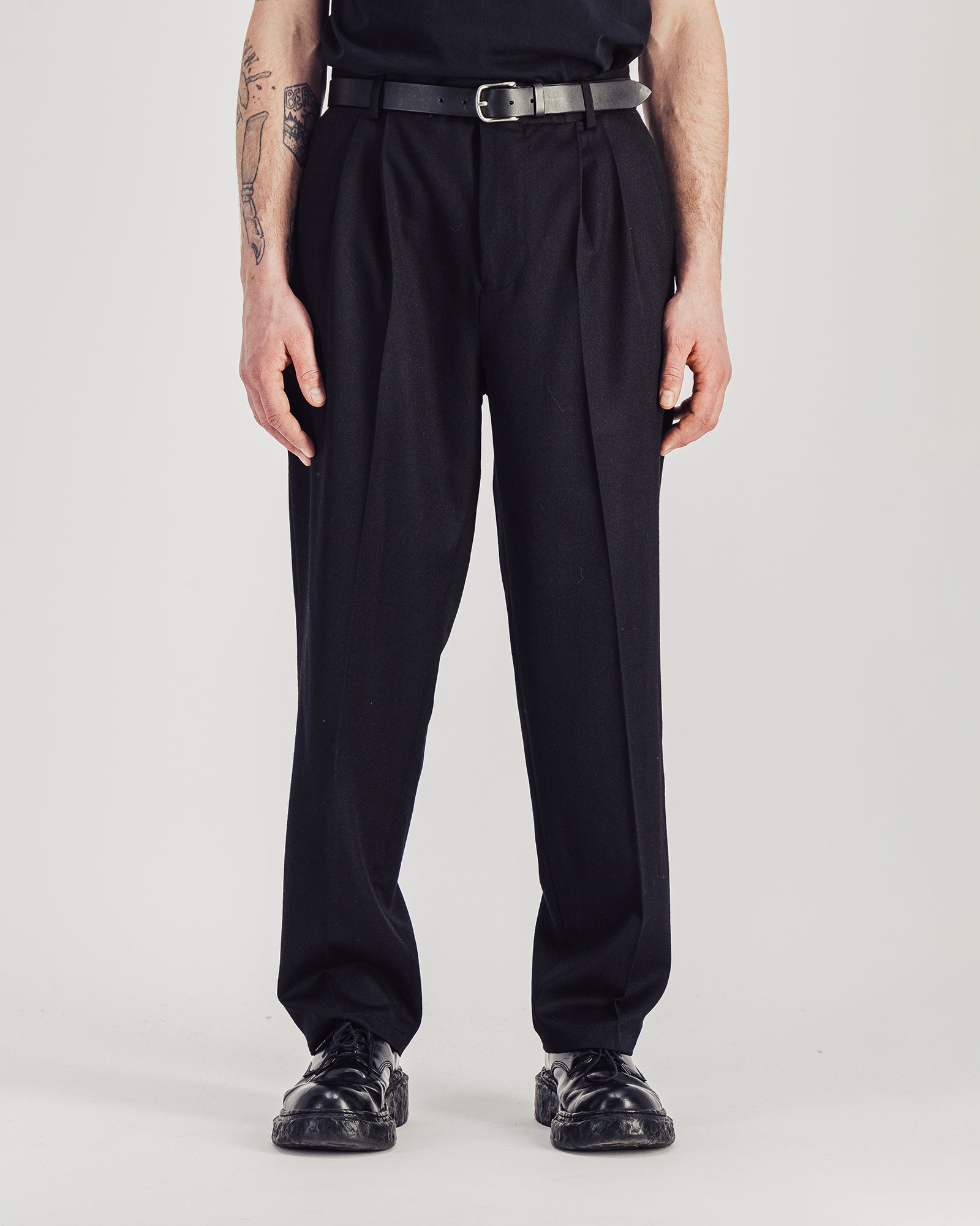 Pantalon Pleats Wool noir