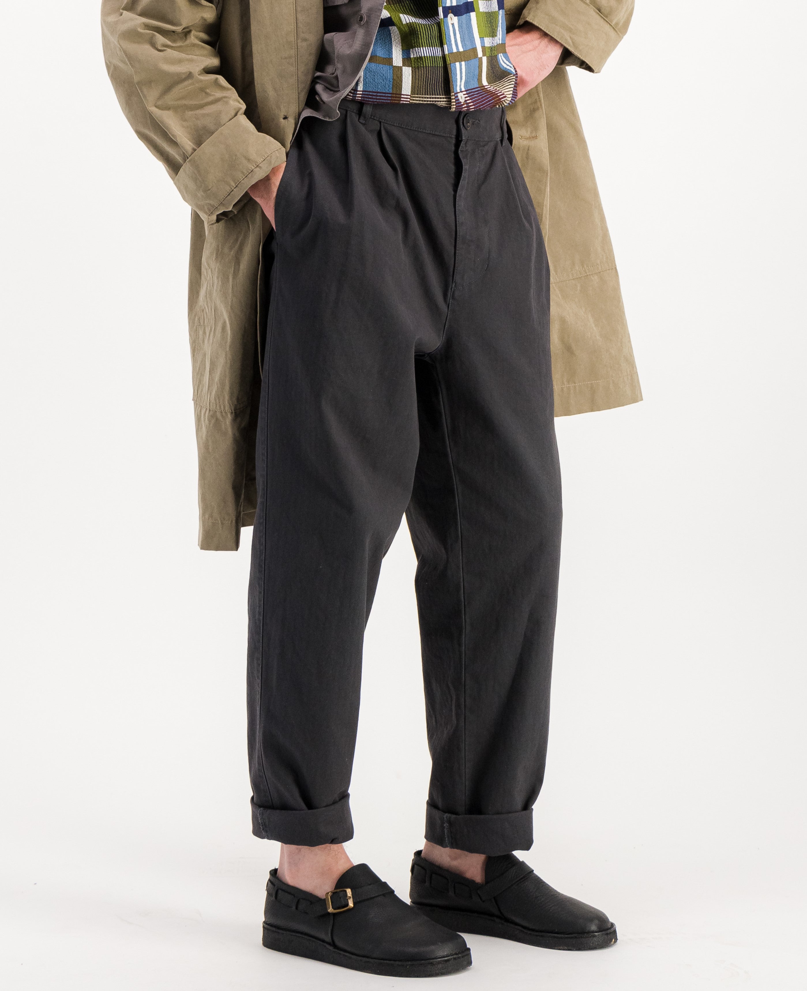 Pantalon Double Pleats anthracite