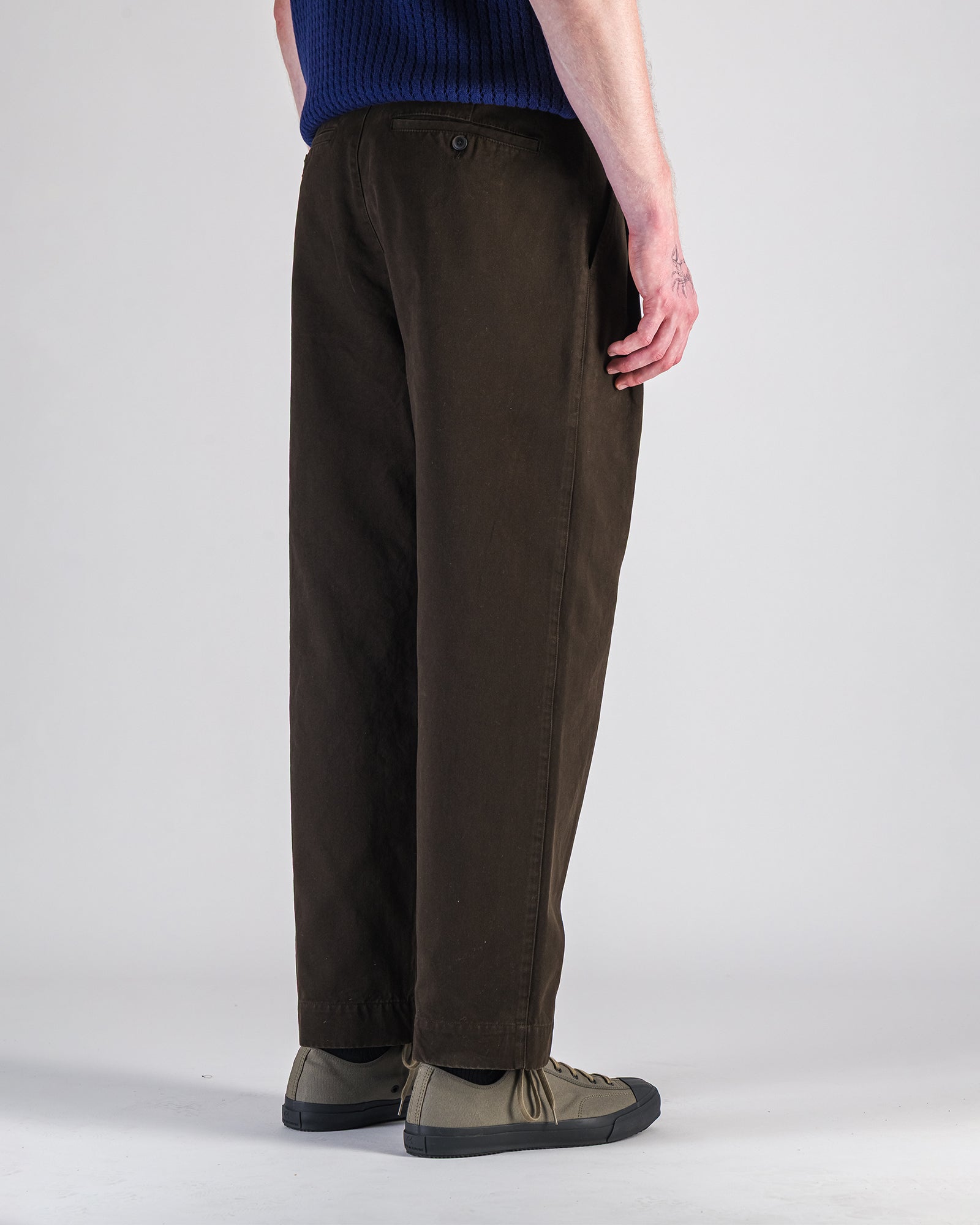 Pantalon Wide Pleats marron