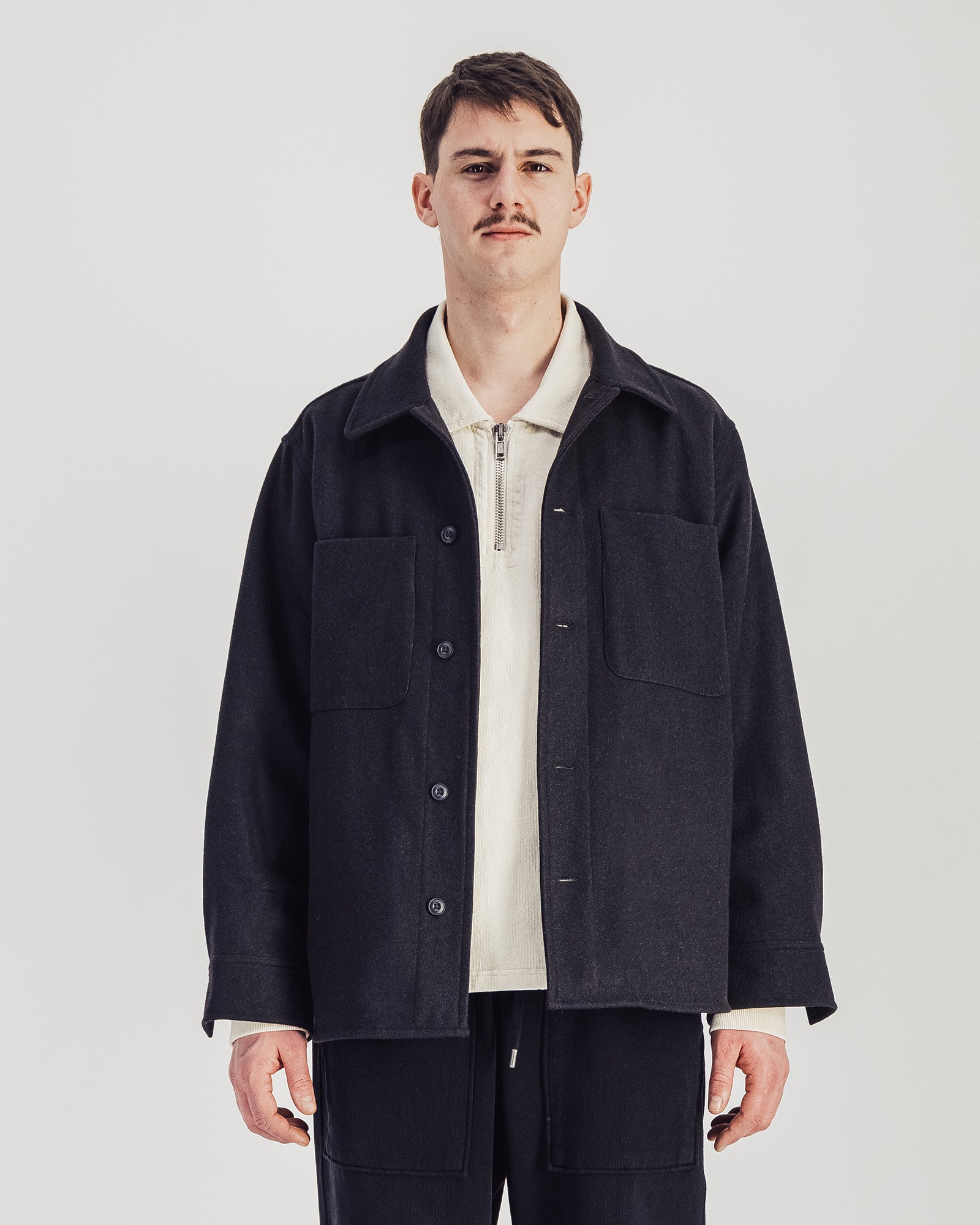 Surchemise Woody Wool anthracite