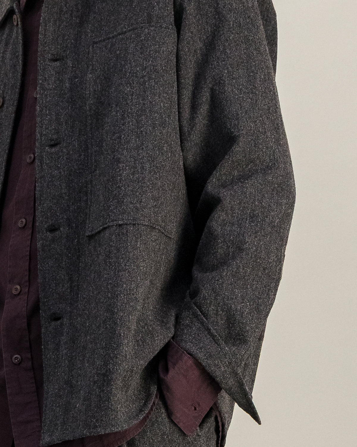 Surchemise Delivery Wool anthracite chiné