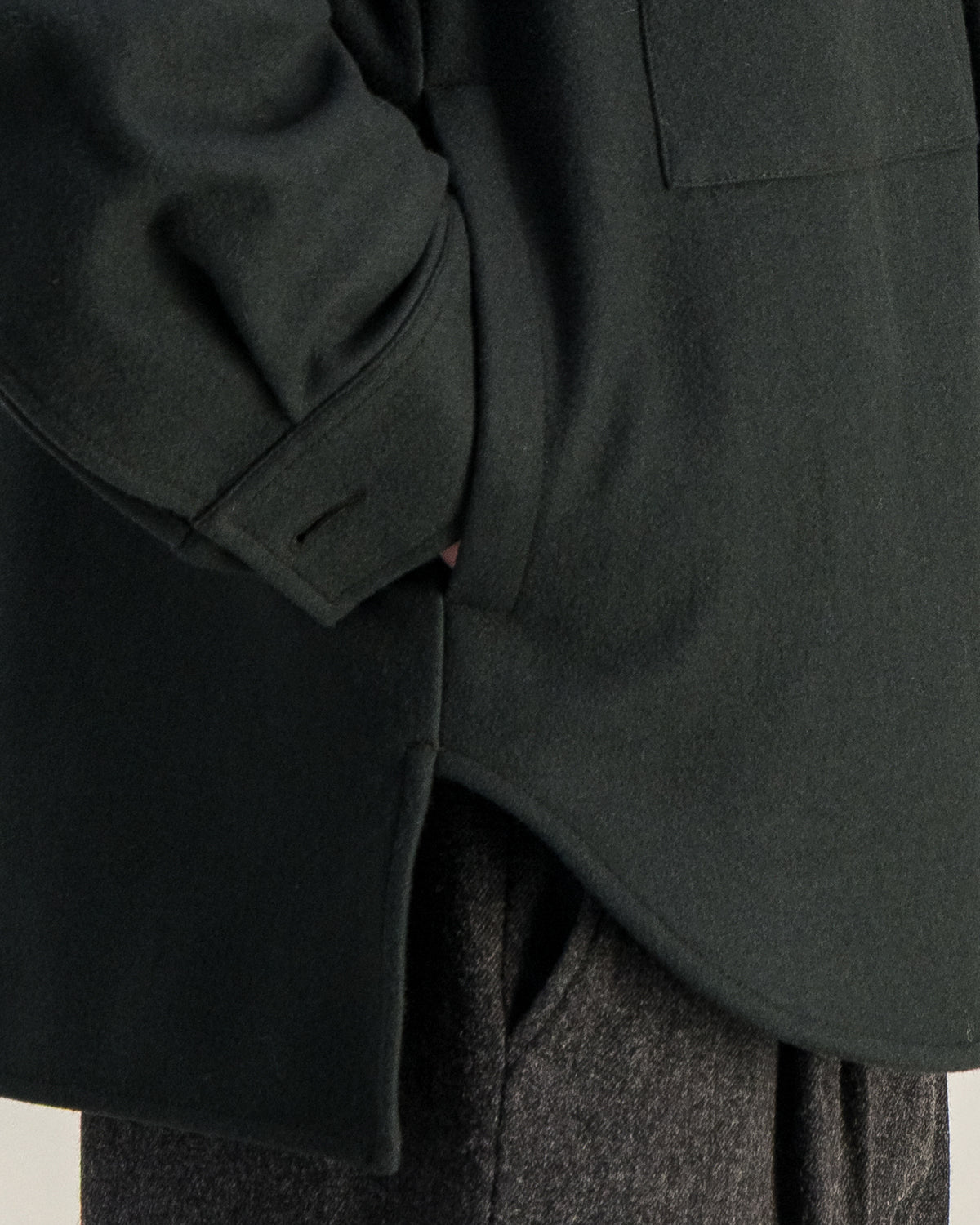 Surchemise Woody Wool vert foncé