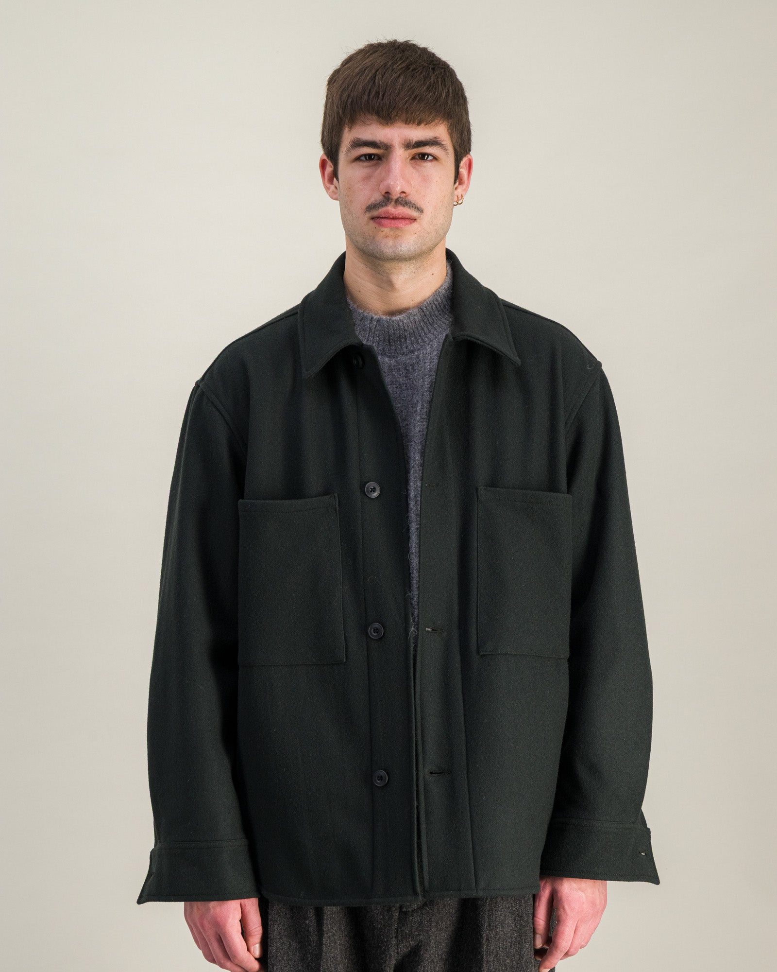 Surchemise Woody Wool vert foncé