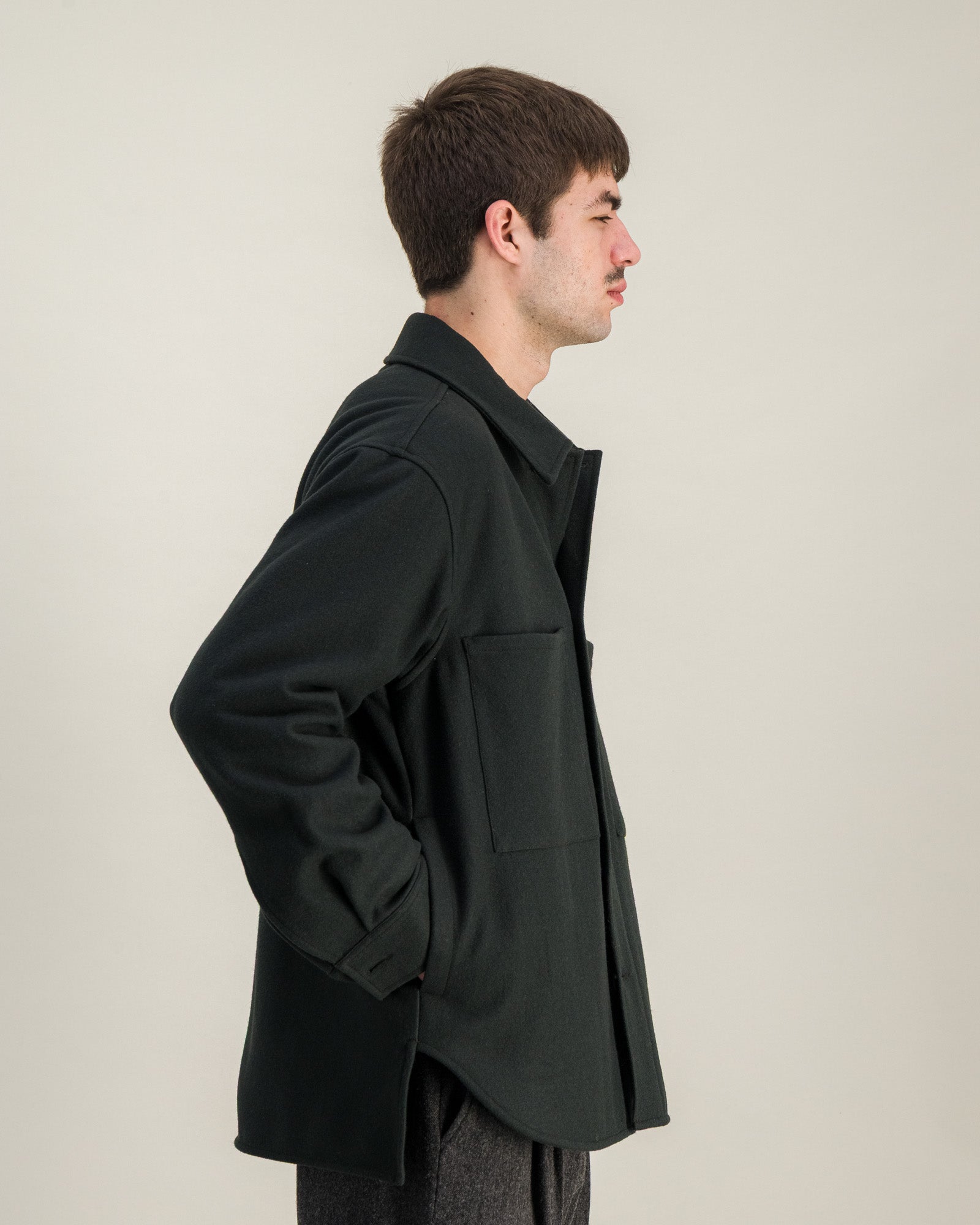 Surchemise Woody Wool vert foncé
