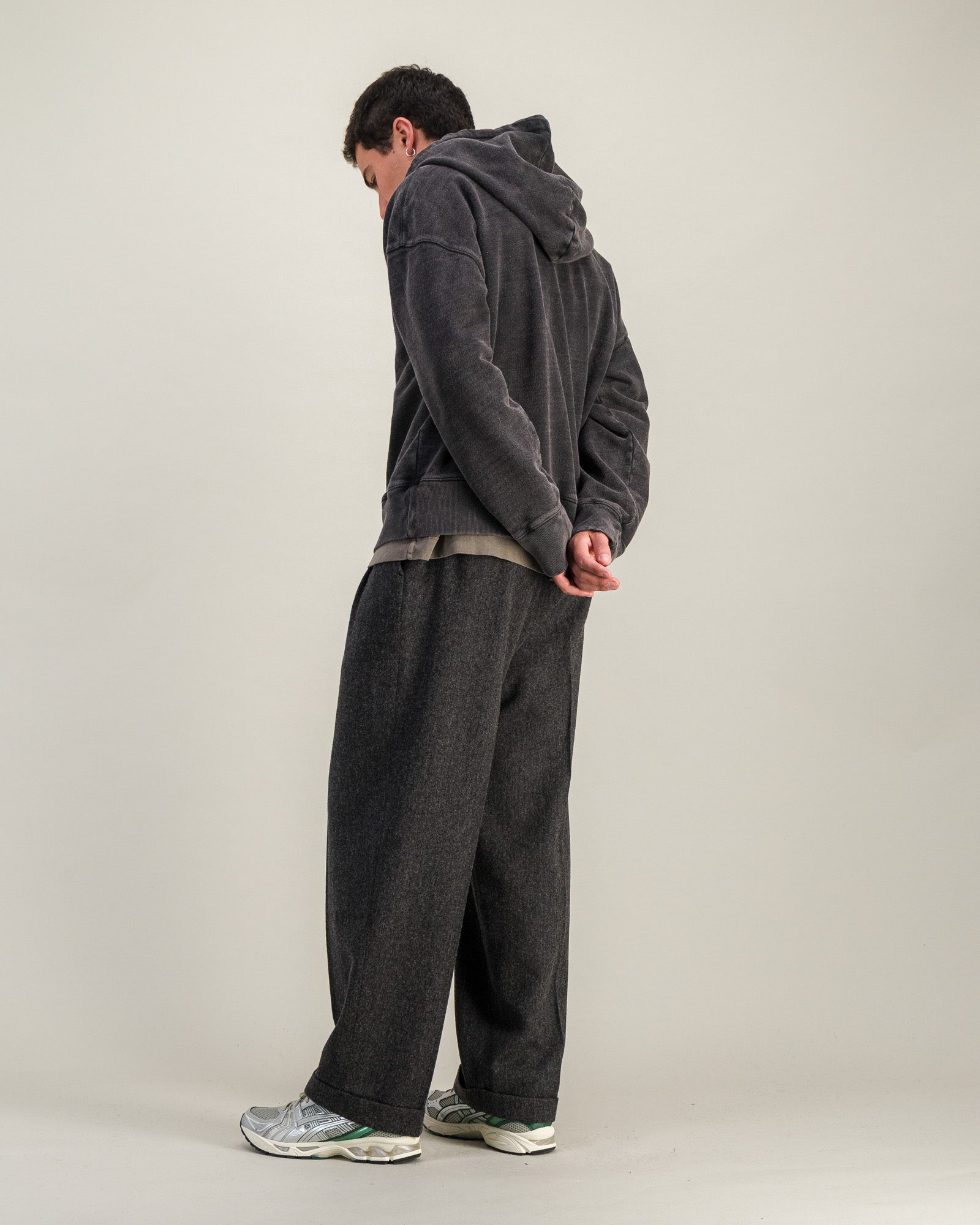 Sweat Hoodie Heavy noir délavé