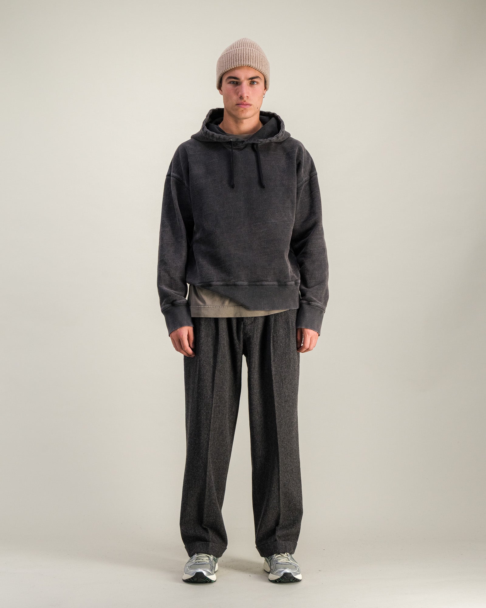 Sweat Hoodie Heavy noir délavé