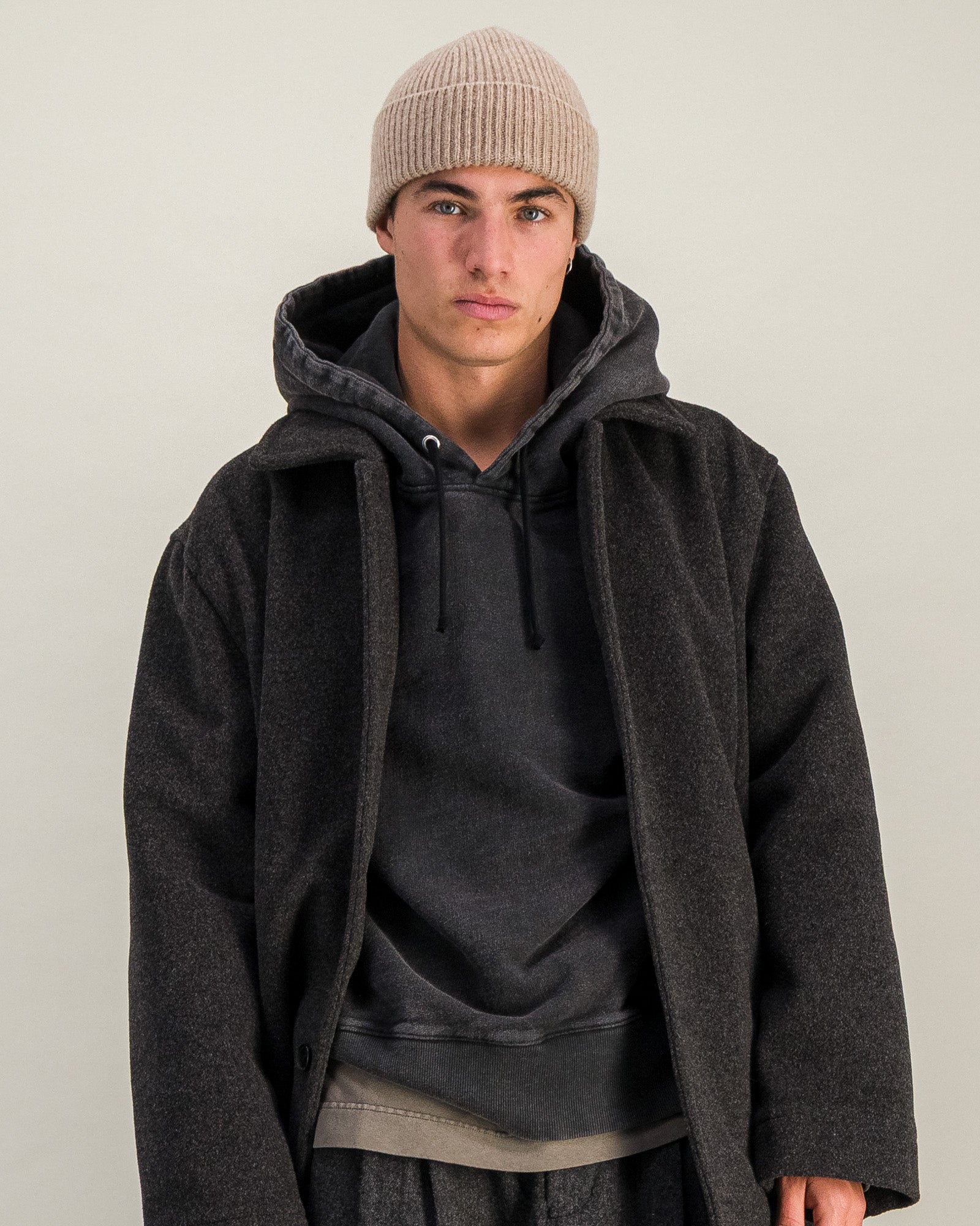 Sweat Hoodie Heavy noir délavé