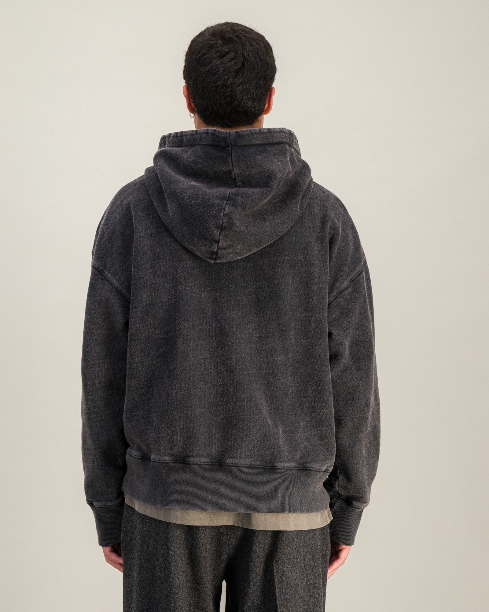 Sweat Hoodie Heavy noir délavé