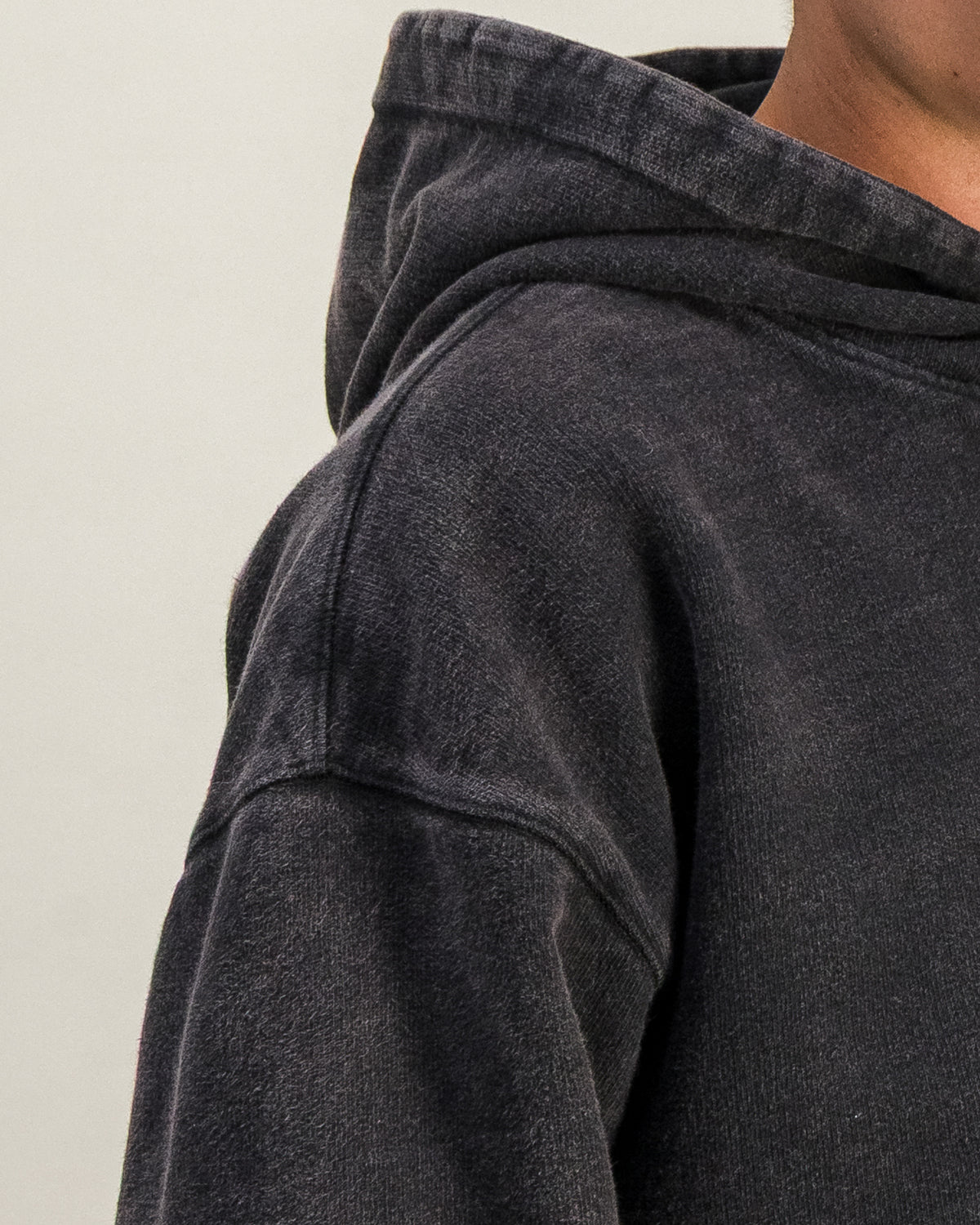 Sweat Hoodie Heavy noir délavé