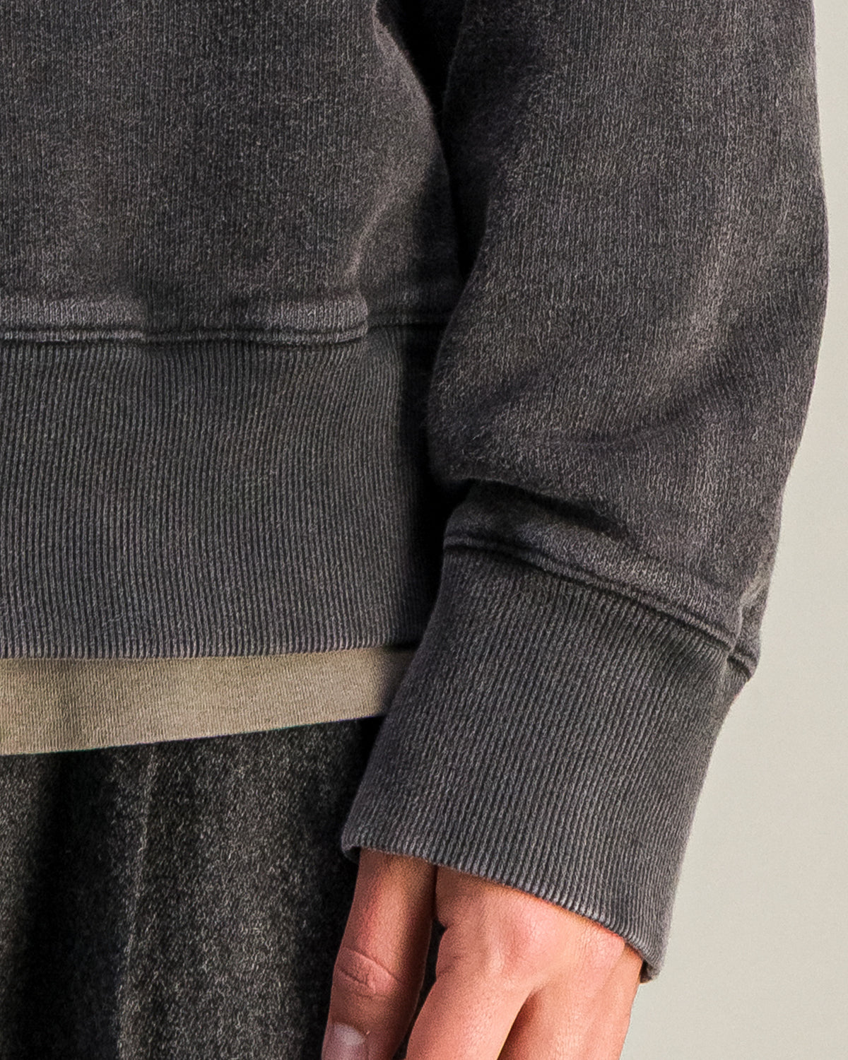 Sweat Hoodie Heavy noir délavé
